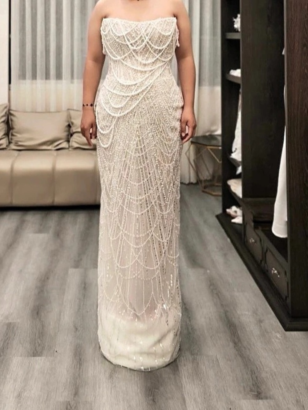 Hestia Bridal Beaded Strapless Maxi Wedding Dress